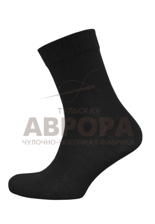Черный носок с эластаном с лого